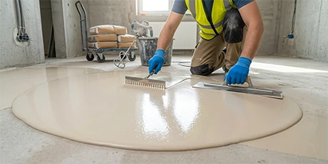 Gypsum-based dry powder mortar, such as gypsum floor, etc picture