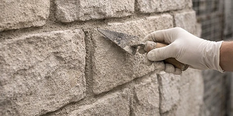 Imitation stone or Die engraving mortar, plaster or masonry mortar picture