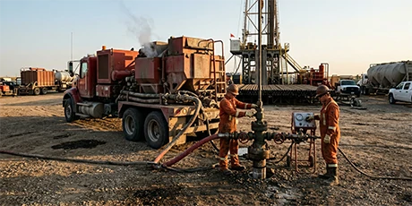 Well completion and cementation of oil drilling picture