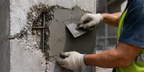 Polymer cement mortar for concrete structure repair picture