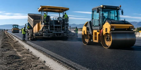 Asphalt concrete for road construction picture